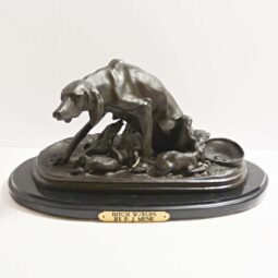 Pierre Jules Mene Bronze Dog Sculpture of "Saintongeois Pointers"