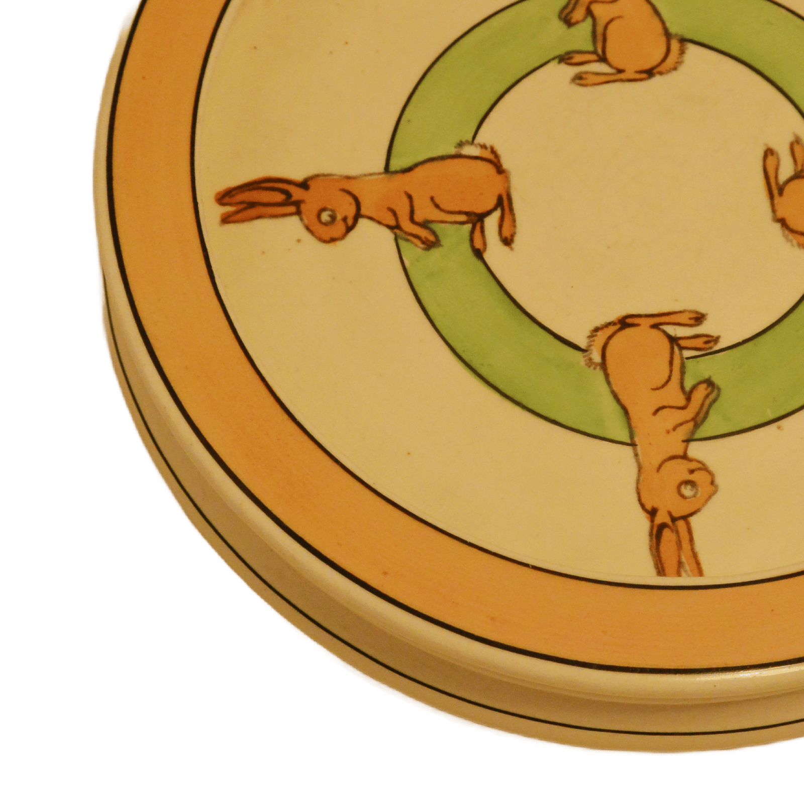 Vintage Roseville Art Pottery Child's Plate with Rabbits c. 1923-1926 - Image 5