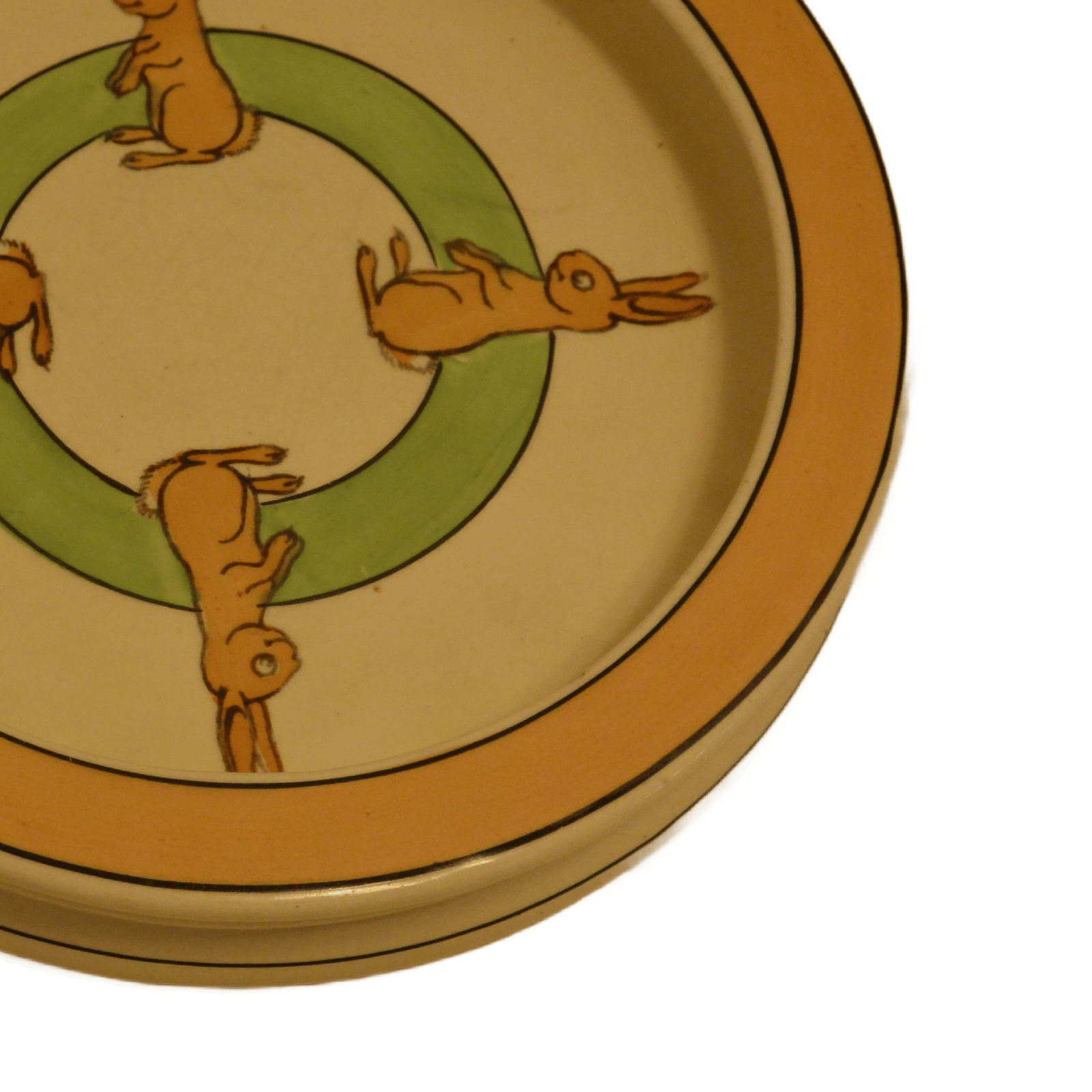 Vintage Roseville Art Pottery Child's Plate with Rabbits c. 1923-1926 - Image 6