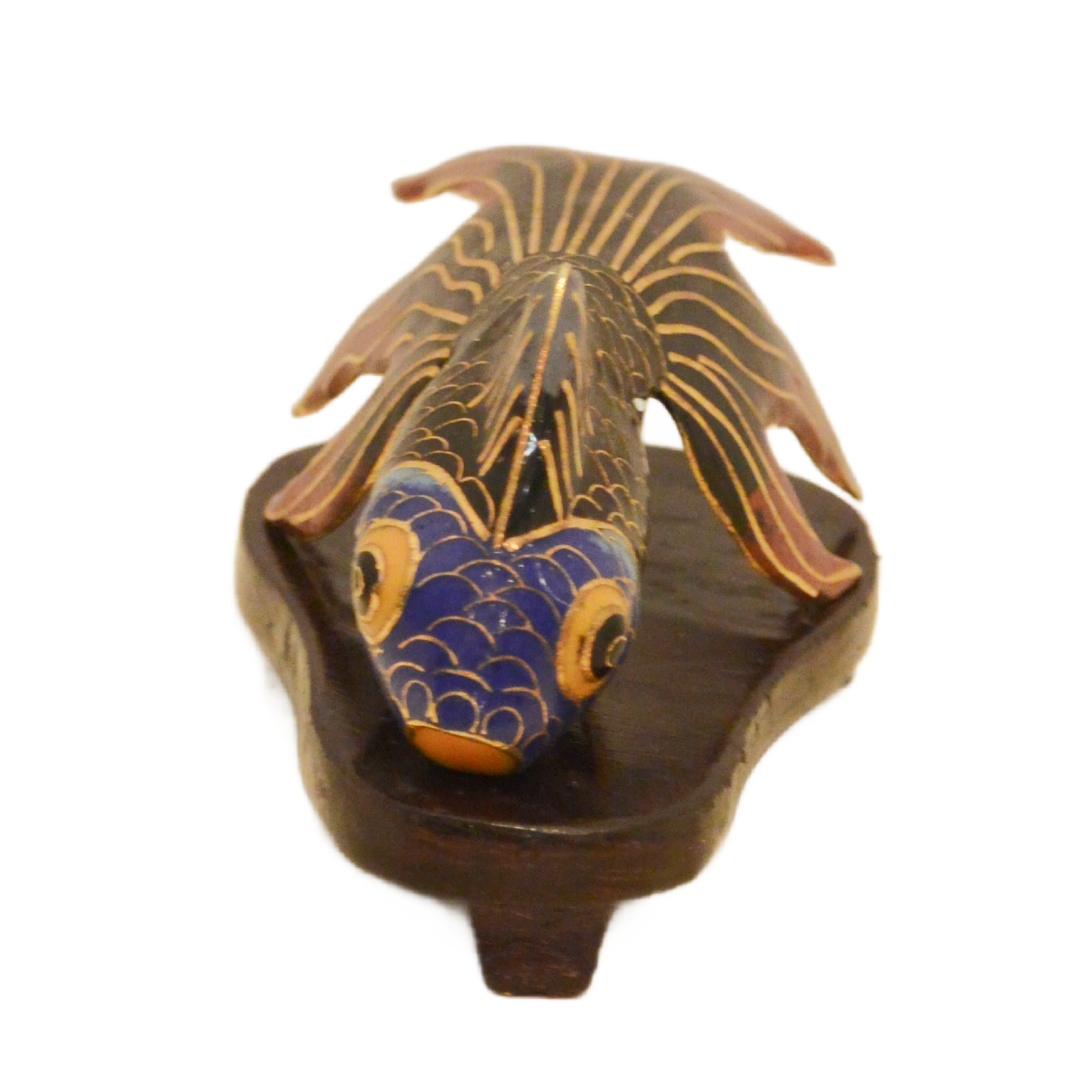 Vintage Cloisonne Enameled Brass Beta Fish Sculpture - Image 5