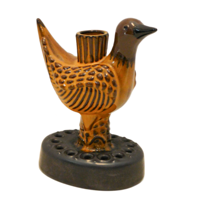 Mid-Century J.C. Seagraves Pottery Bird Flower Holder and Candlestick