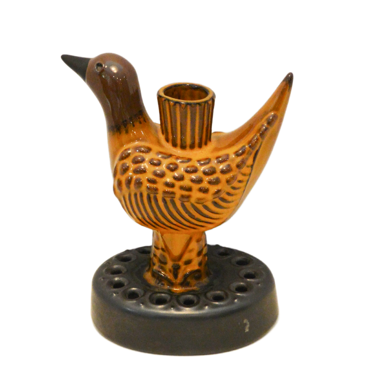 Mid-Century J.C. Seagraves Pottery Bird Flower Holder and Candlestick - Image 7