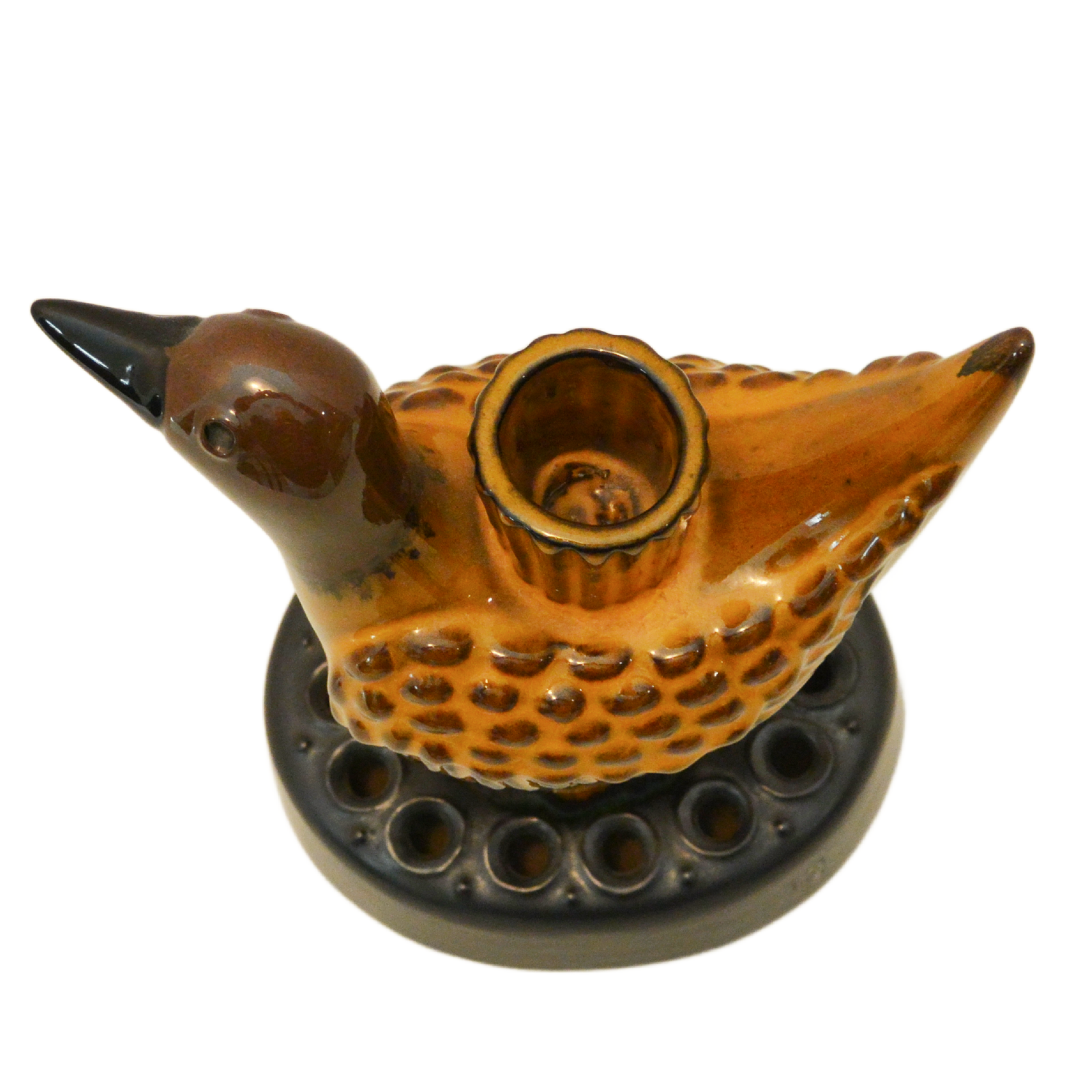 Mid-Century J.C. Seagraves Pottery Bird Flower Holder and Candlestick - Image 9