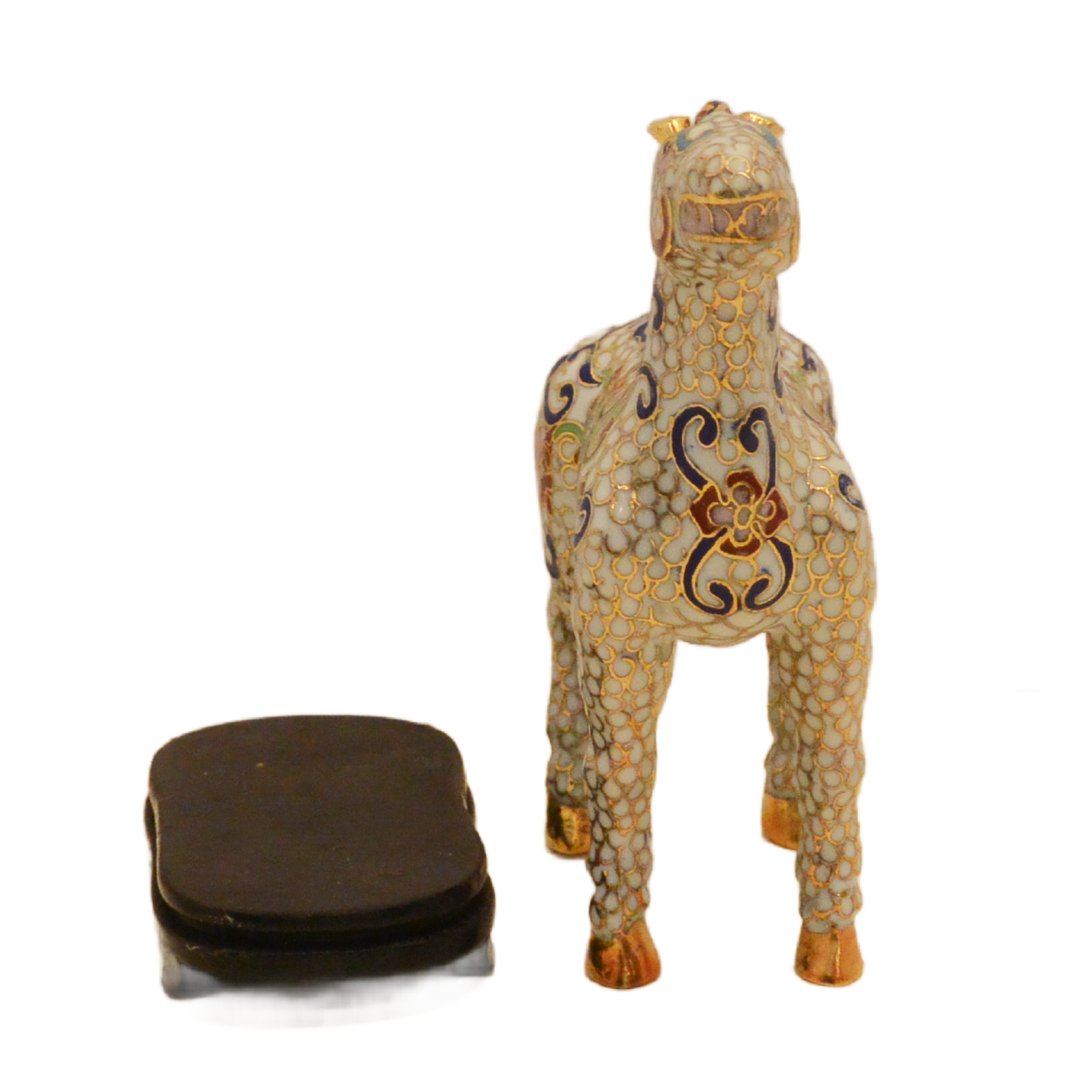 Rare Vintage White Cloisonné Horse - Image 8