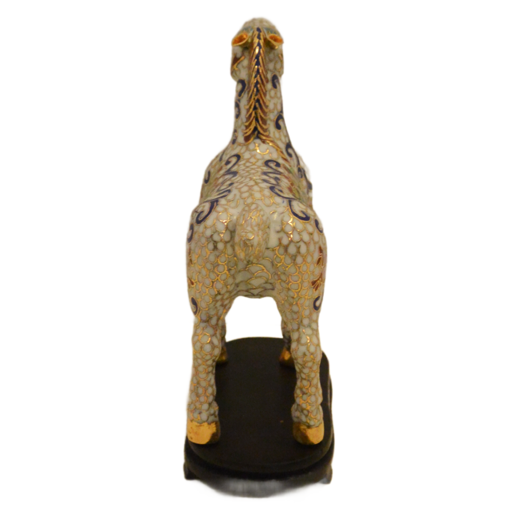 Rare Vintage White Cloisonné Horse - Image 7