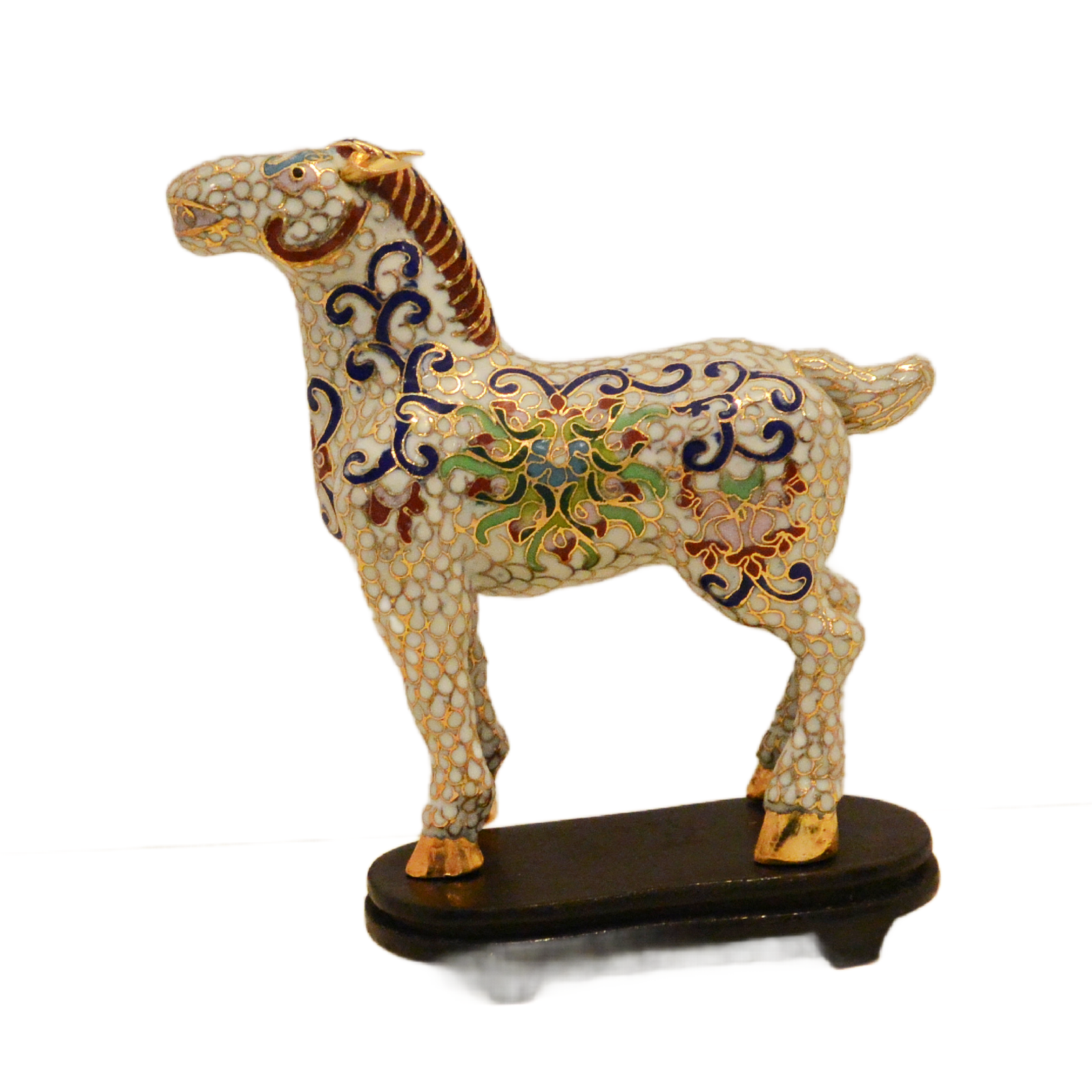 Rare Vintage White Cloisonné Horse - Image 6