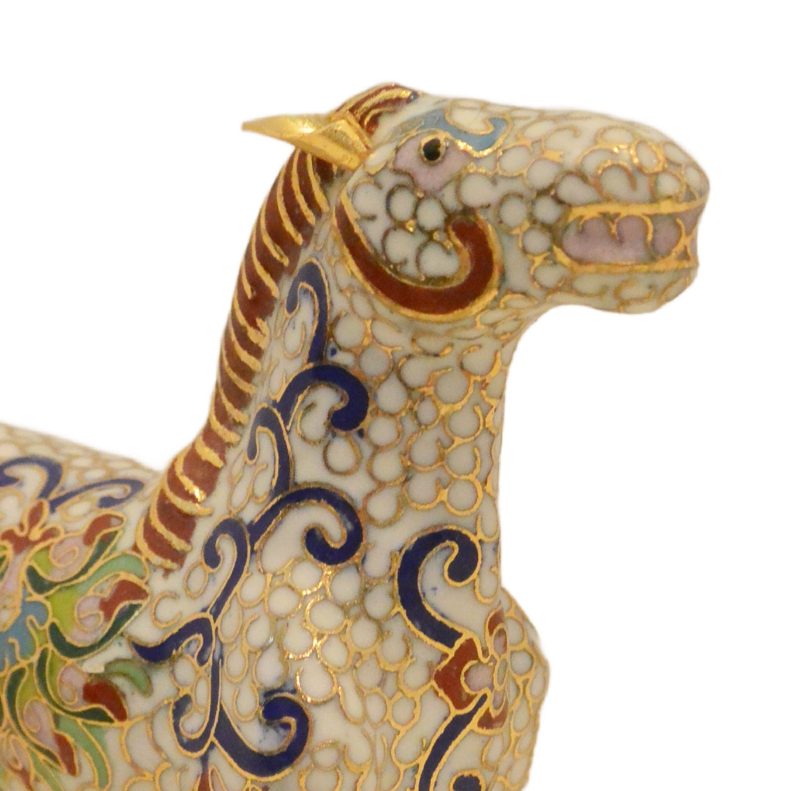 Rare Vintage White Cloisonné Horse - Image 3