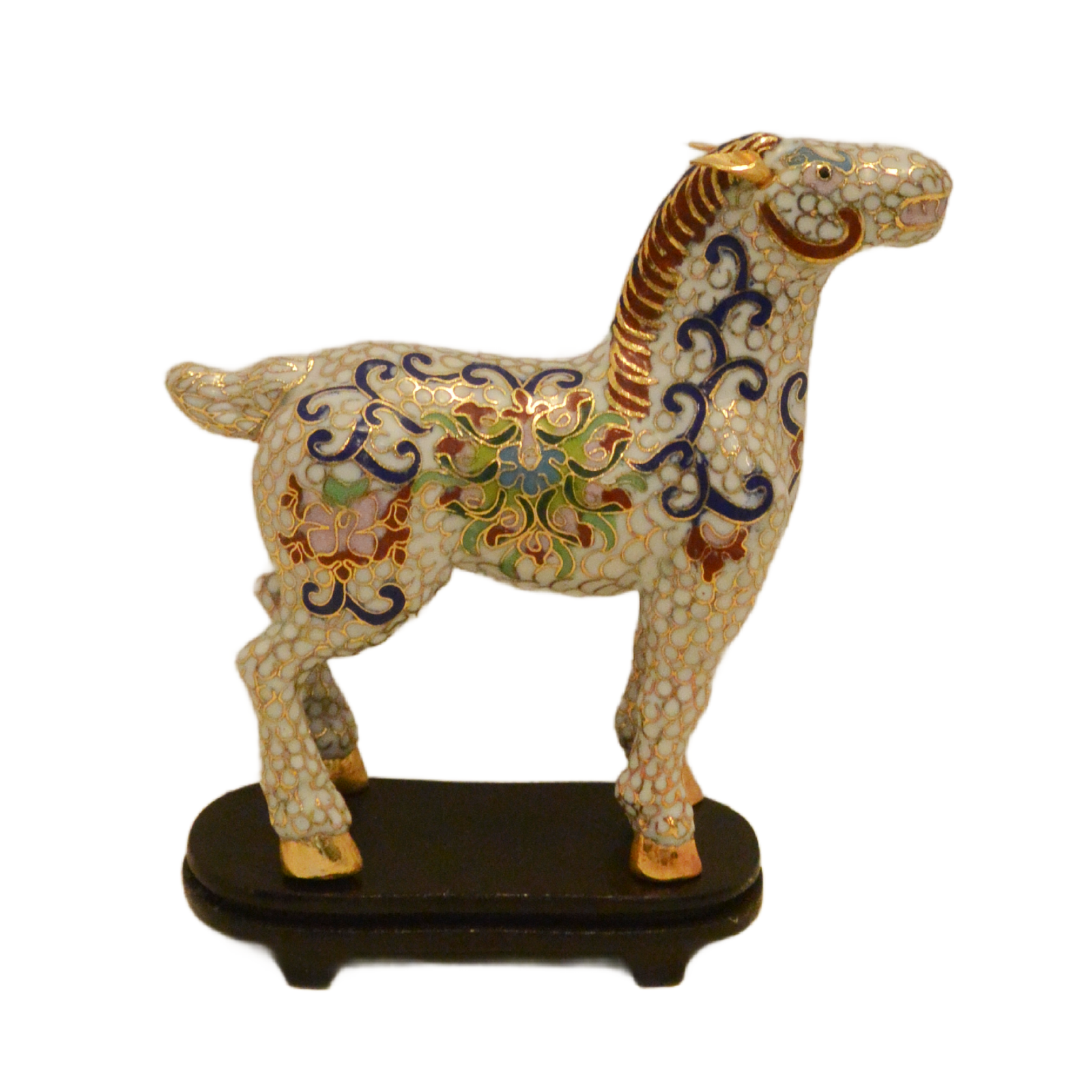 Rare Vintage White Cloisonné Horse - Image 4