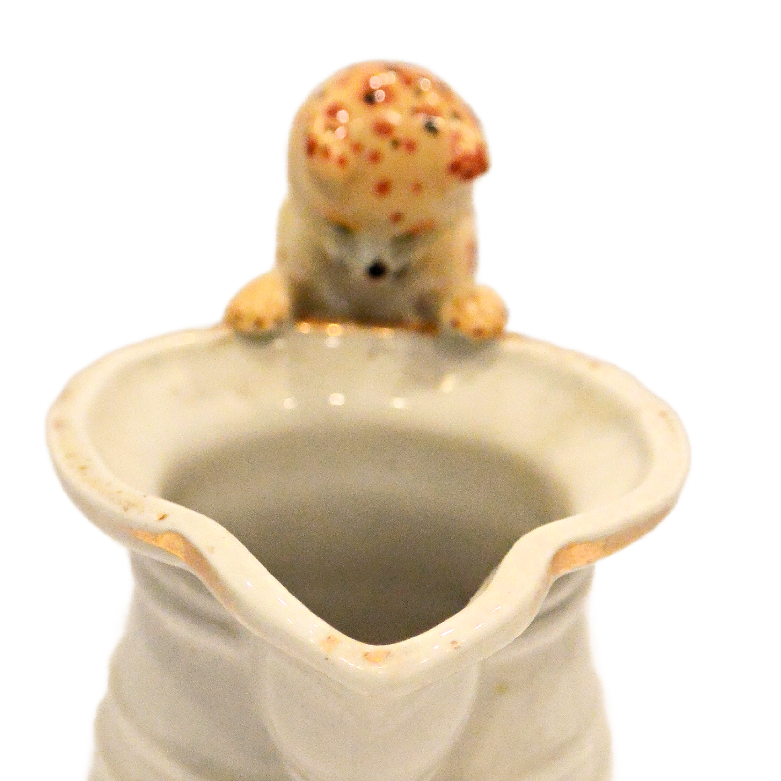 Rare Antique Copeland Spode "Cat-in-the-Pail" Ribbed Creamer - Image 6