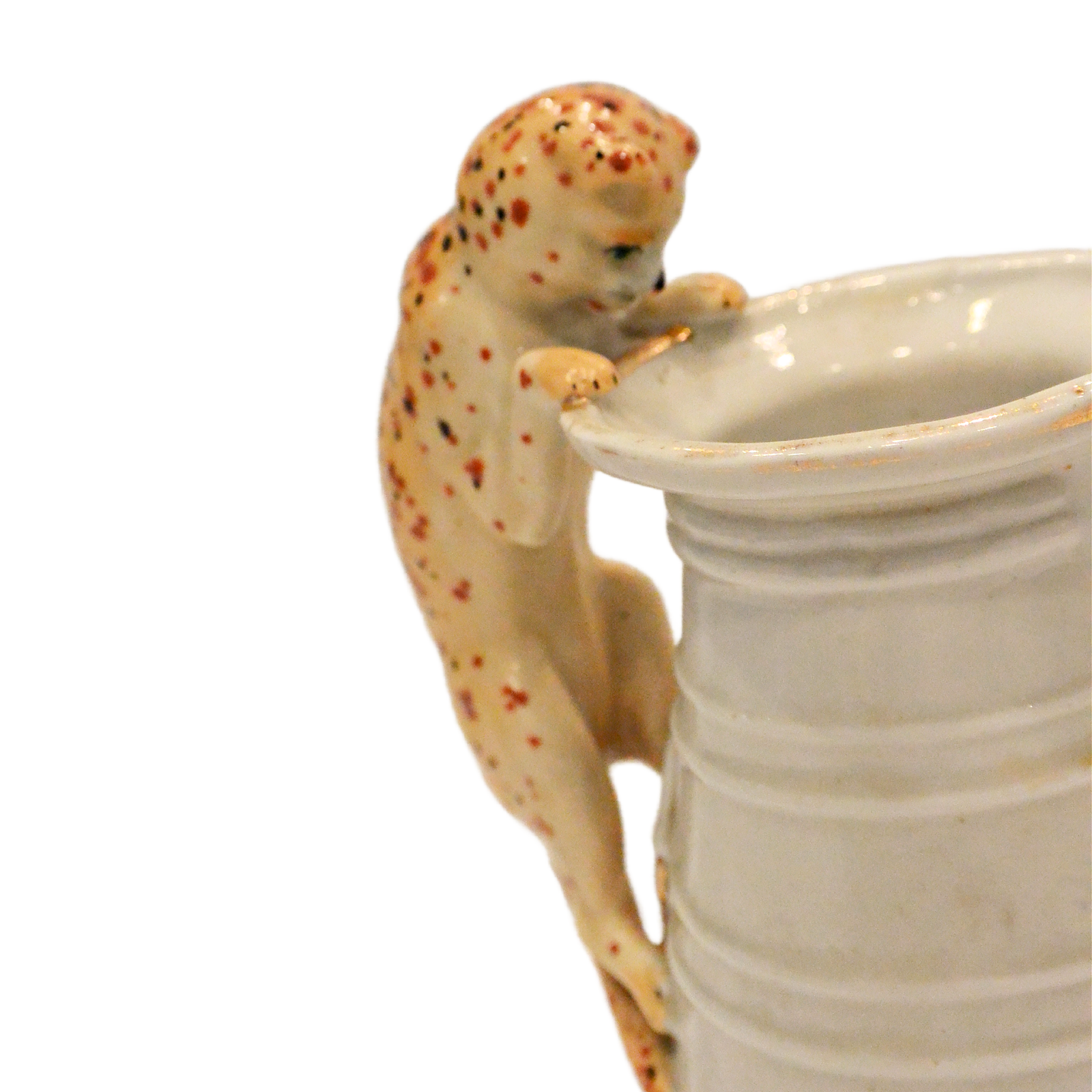Rare Antique Copeland Spode "Cat-in-the-Pail" Ribbed Creamer - Image 4
