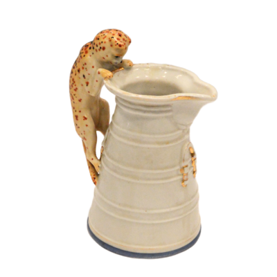 Rare Antique Copeland Spode "Cat-in-the-Pail" Ribbed Creamer