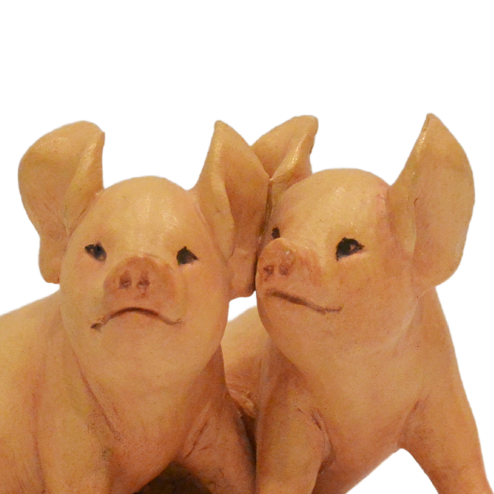 Signed Mid-Century Cacciapuoti Italian Porcelain Huddled Pig Pair - Image 3