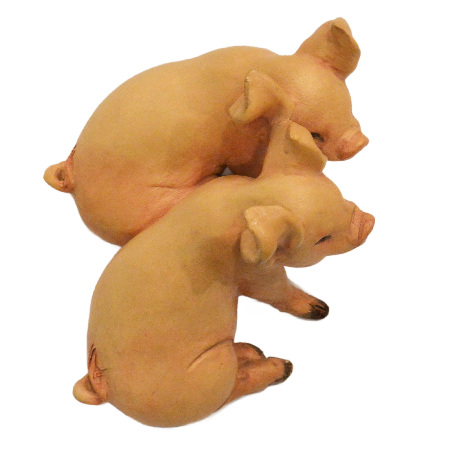 Signed Mid-Century Cacciapuoti Italian Porcelain Huddled Pig Pair - Image 9