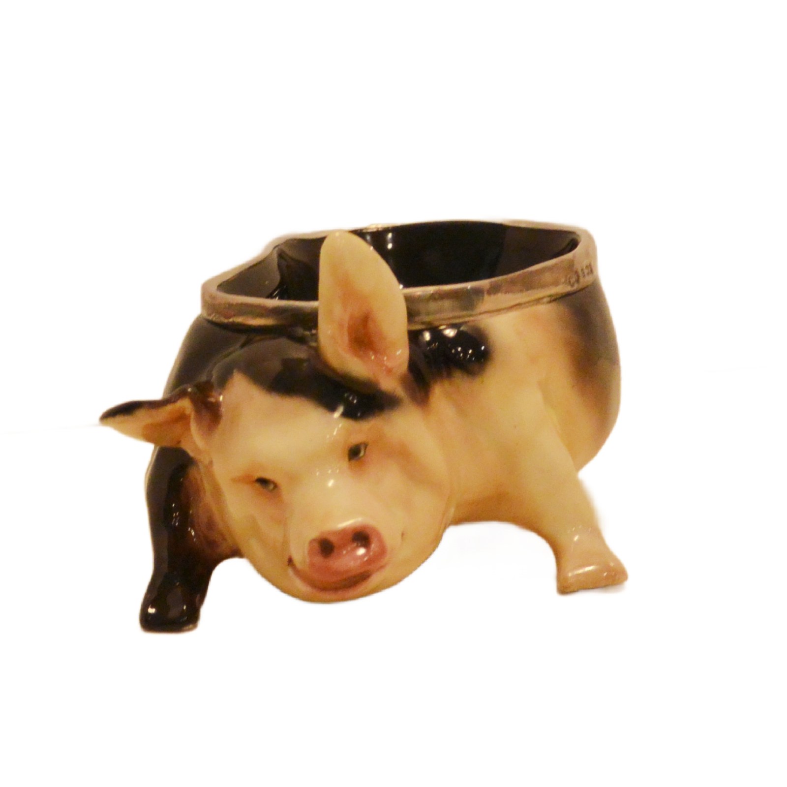 Royal Doulton Pig Bowl , Antique Porcelain Pig Trinket Dish