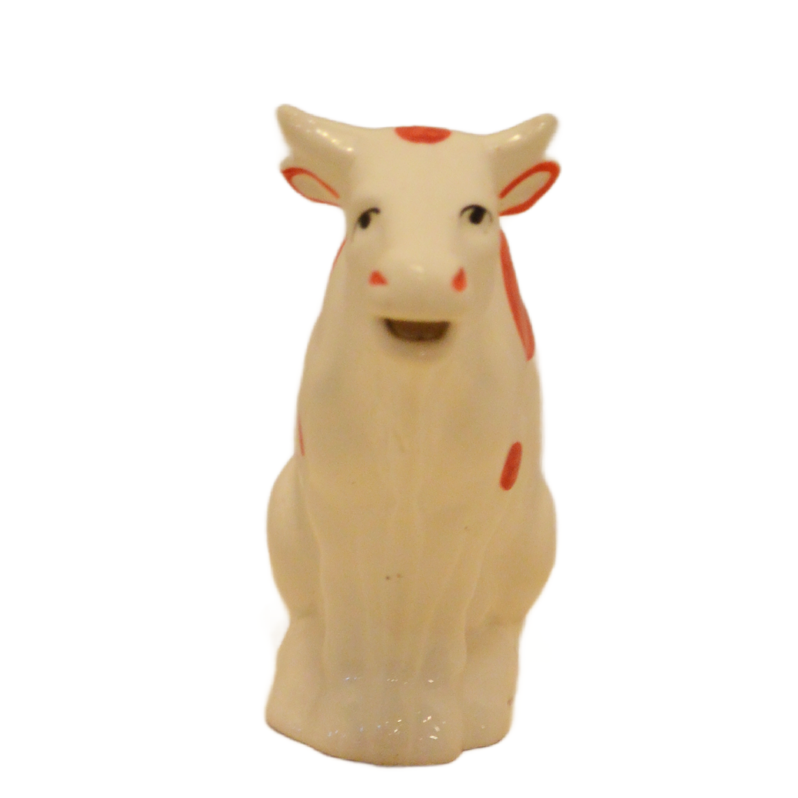 Vintage 1930s Czechoslovakian Hand-Painted Red Polka Dot Cow Creamer Pitcher - Image 5