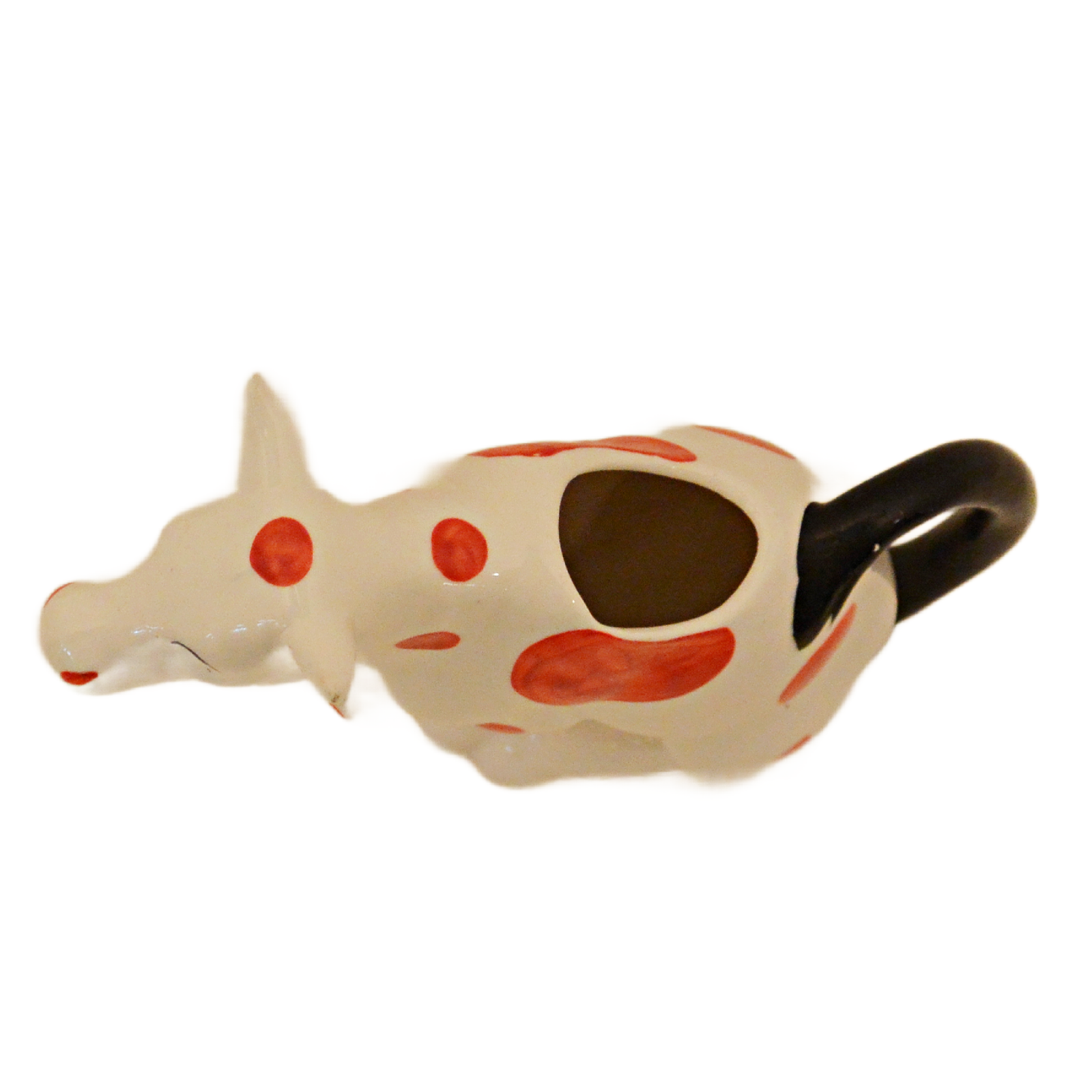 Vintage 1930s Czechoslovakian Hand-Painted Red Polka Dot Cow Creamer Pitcher - Image 8